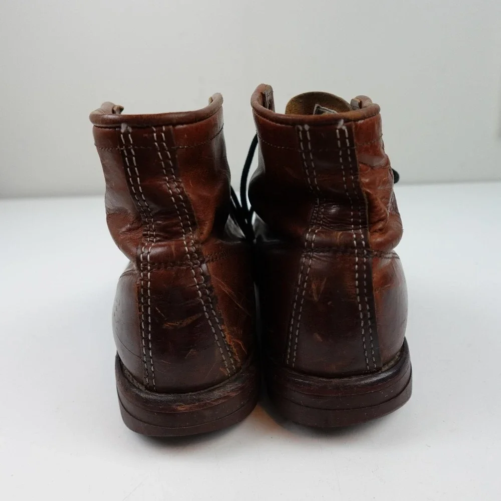 Chippewa Boots Mens Size 8 Brown Leather Combat Ankle Lace Up Vibram Work
